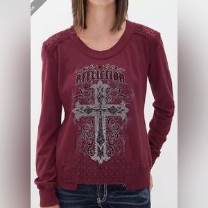 Affliction Jasmine Long Sleeve Pullover. Good condition